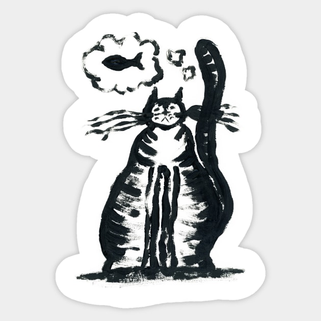 Feed Me Feline I/V (cut-out) Sticker by FJBourne